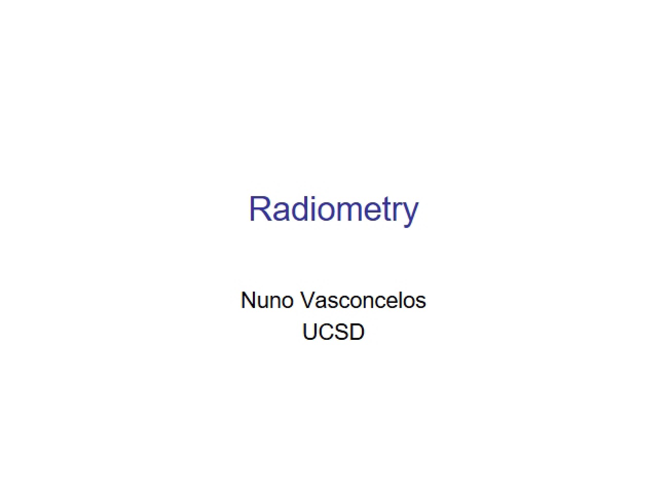Optical Radiometry Fundamentals