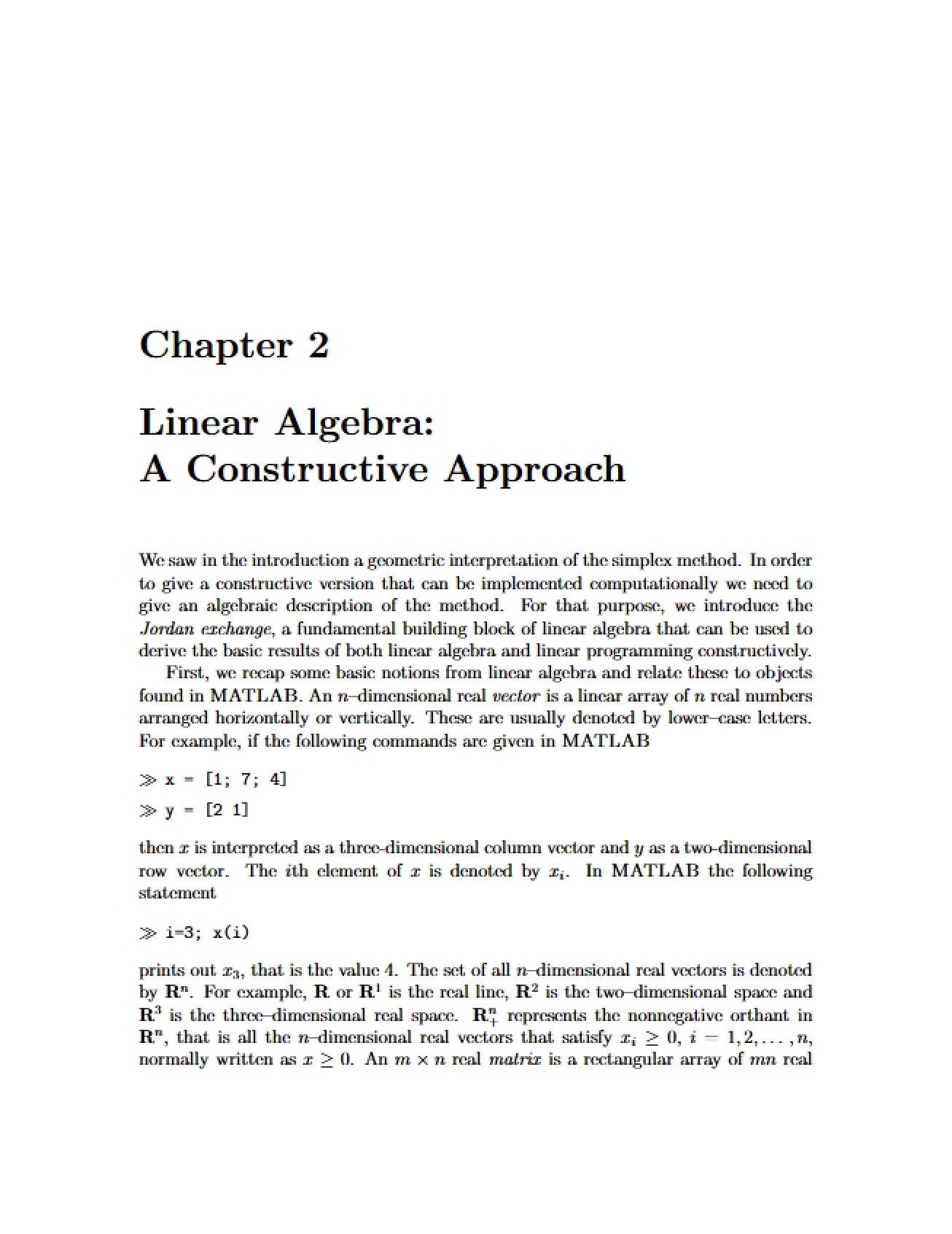 Constructive Approach to Linear Algebra