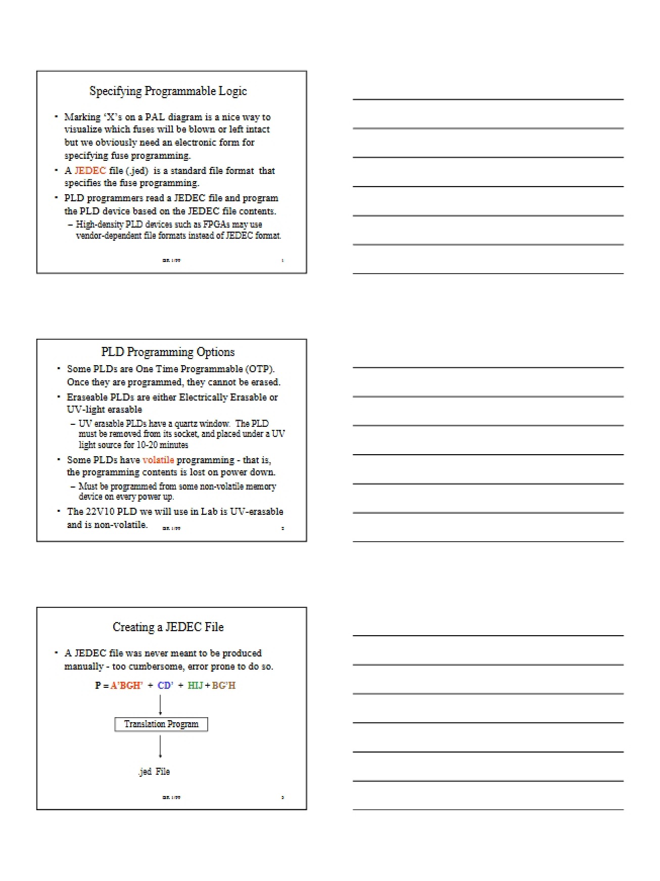 Programmable Logic Specifications