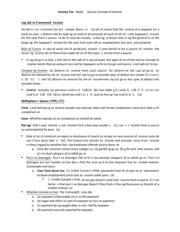 Week 3 Notes for Income Tax