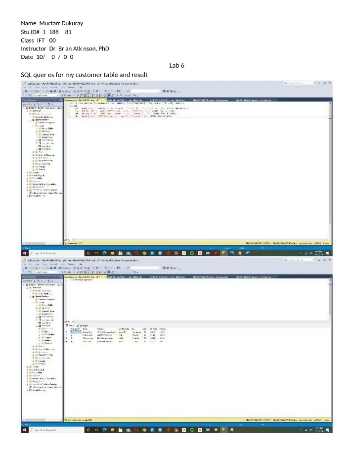 SQL Queries for Lab 6