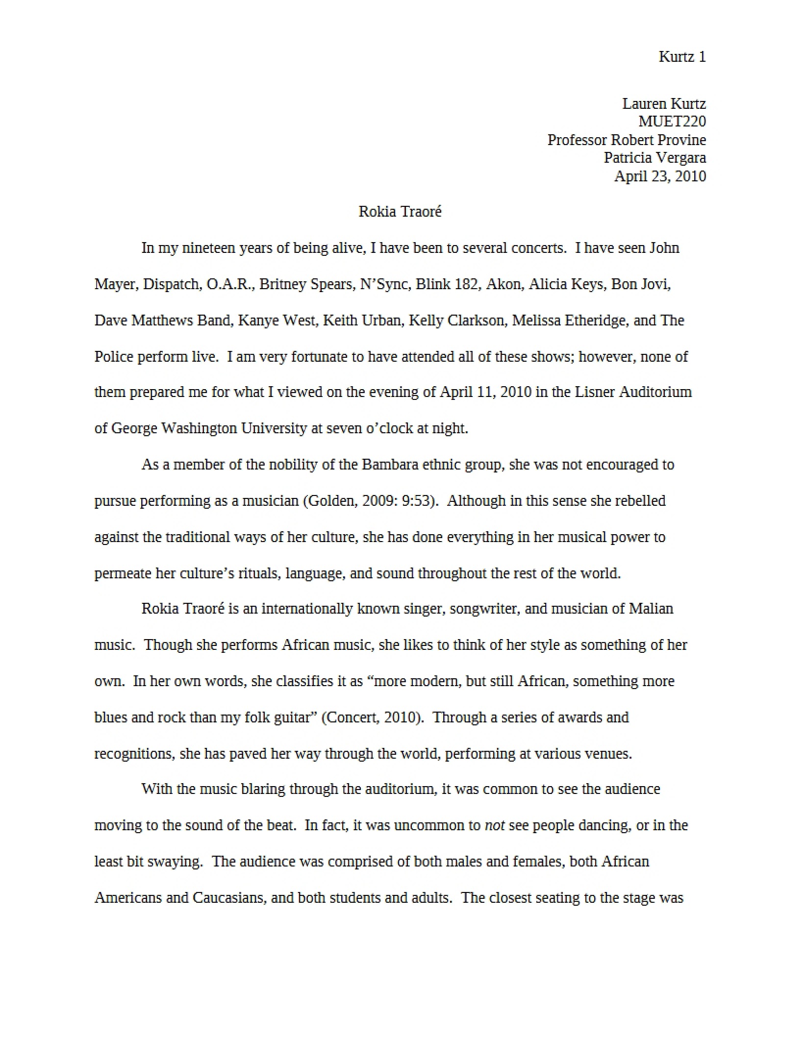 Class Notes Musical Cultures