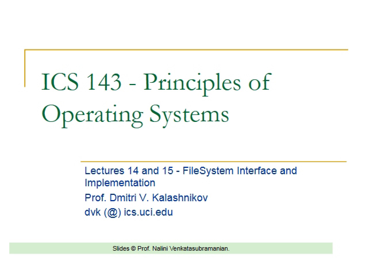 Notes on Operating Systems