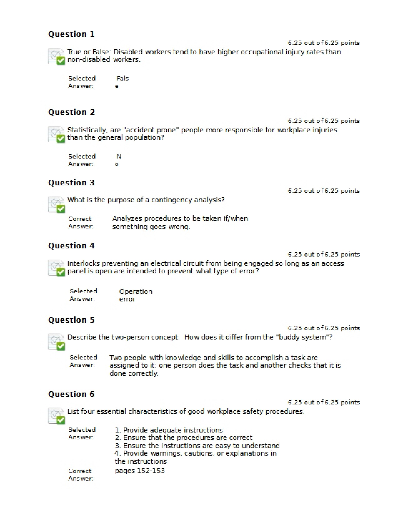 Eighth Homework for Occupational Safety Management