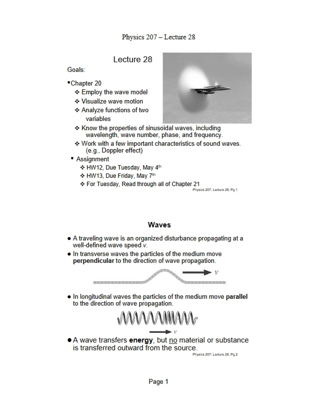 Lecture 10 (Physics 207)