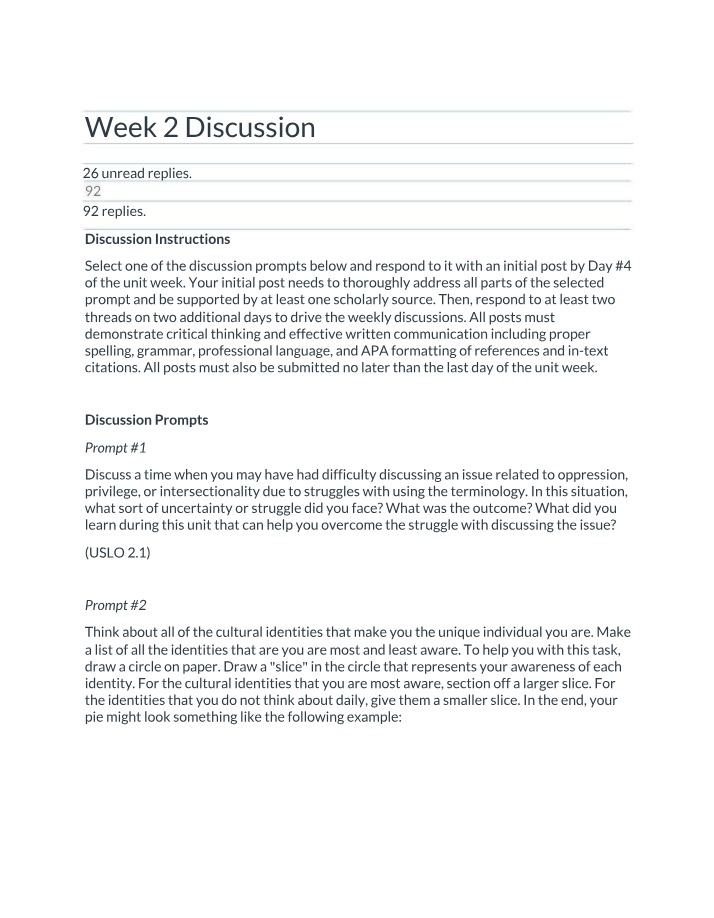CDL2105 Week 2 Discussion