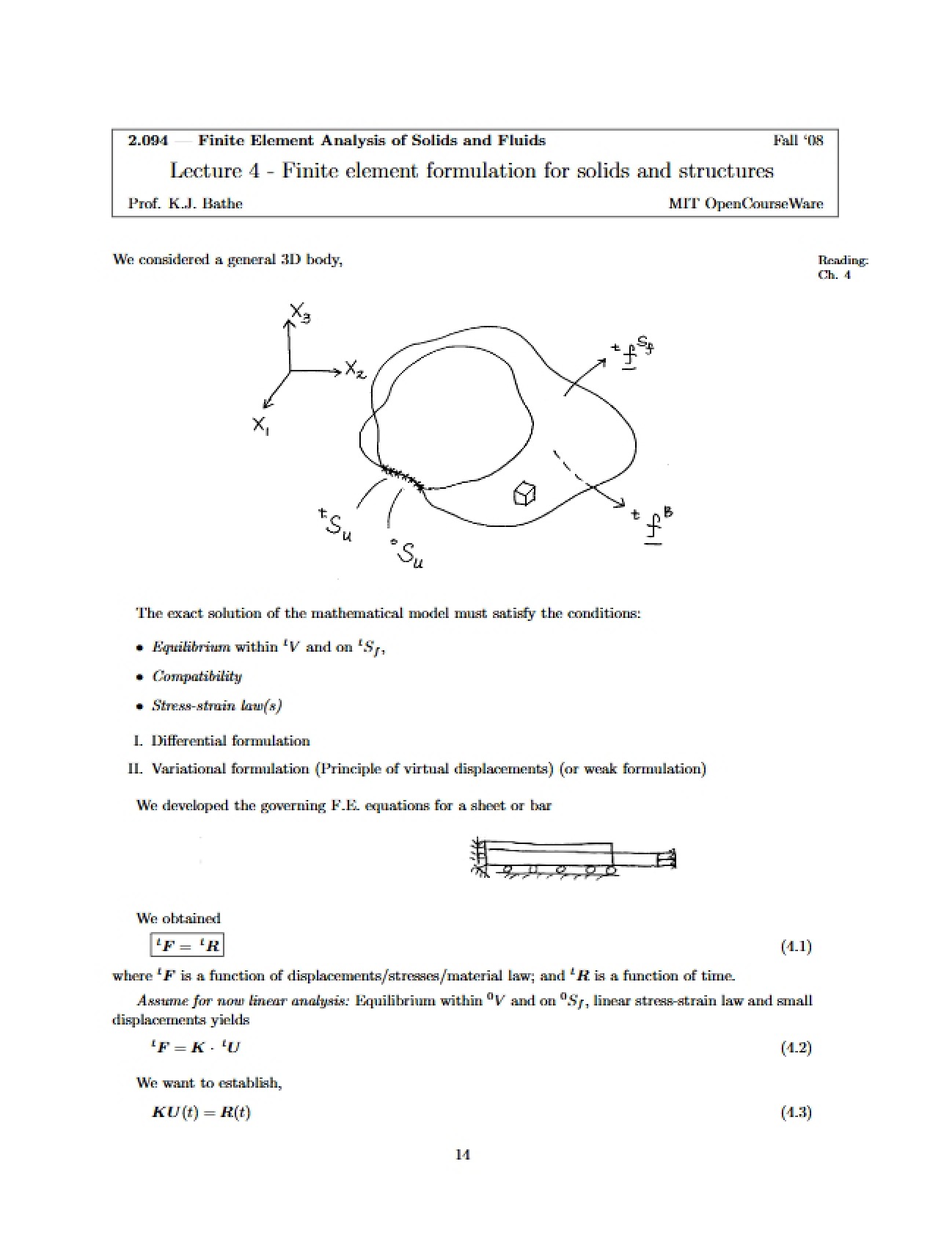 Solids and Structures Finite Element Formulation
