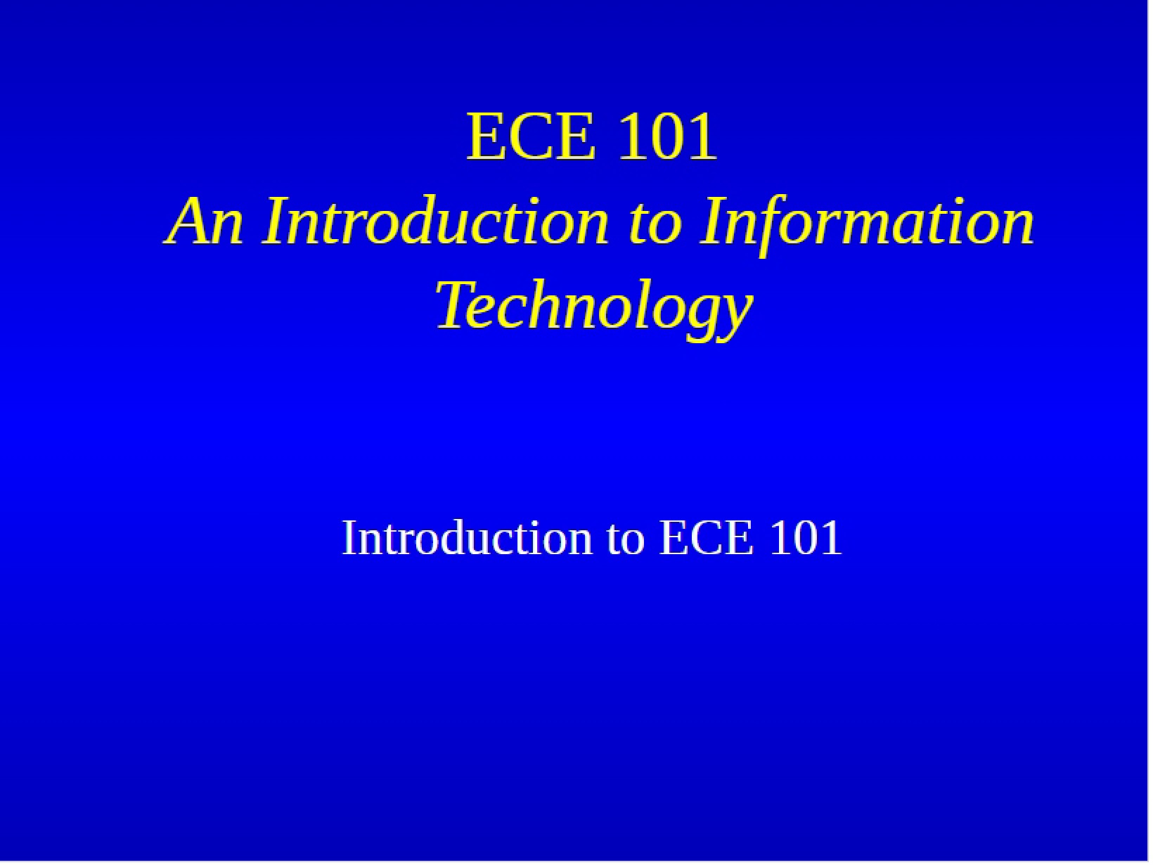 Information Technology Intro