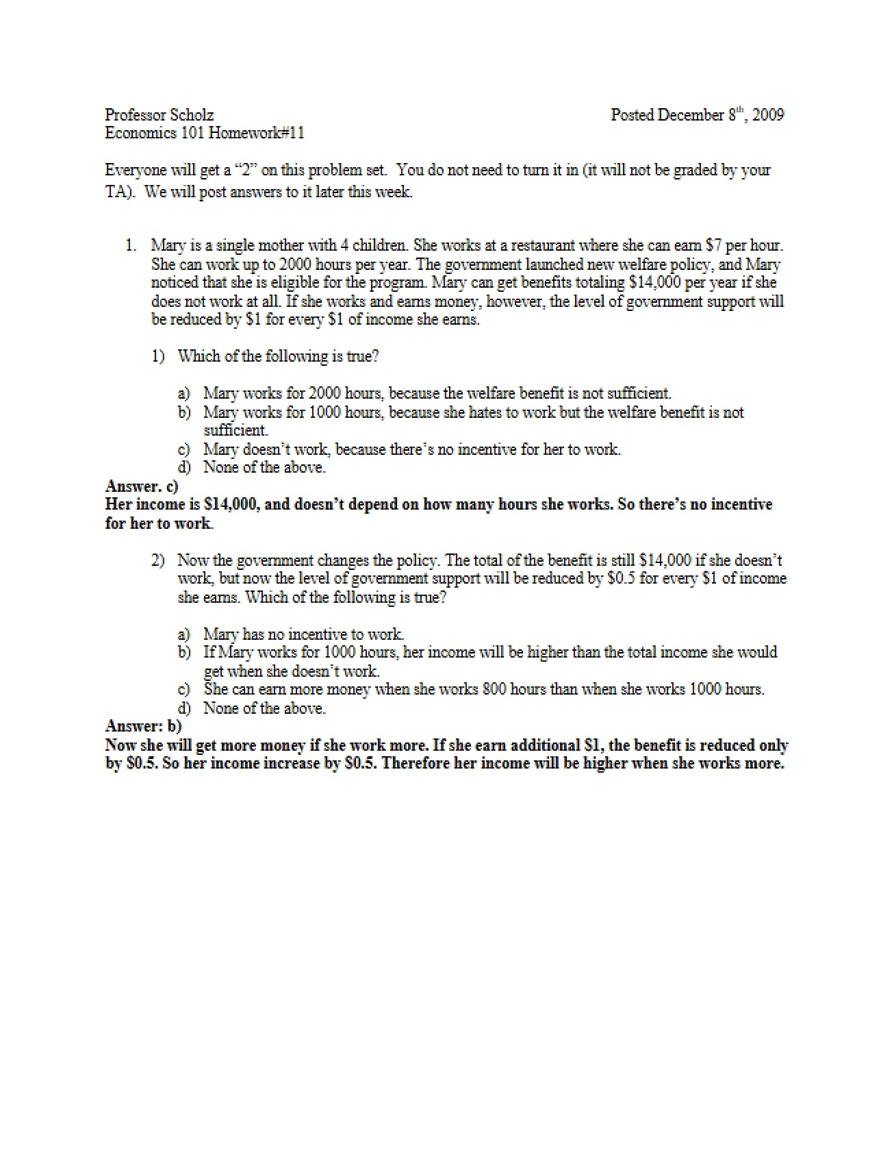Eleventh Homework