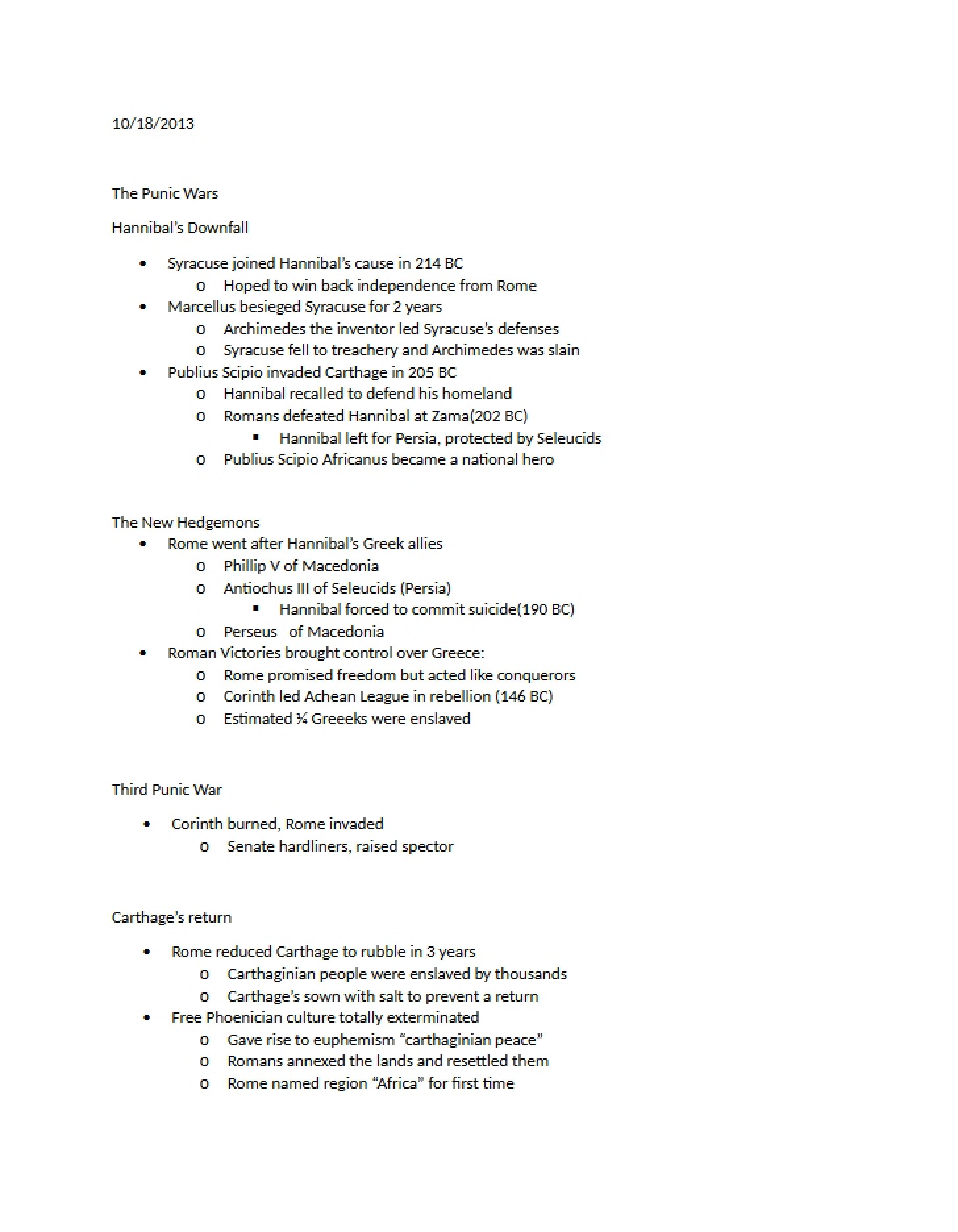 Punic Wars (Oct 18, 2013)