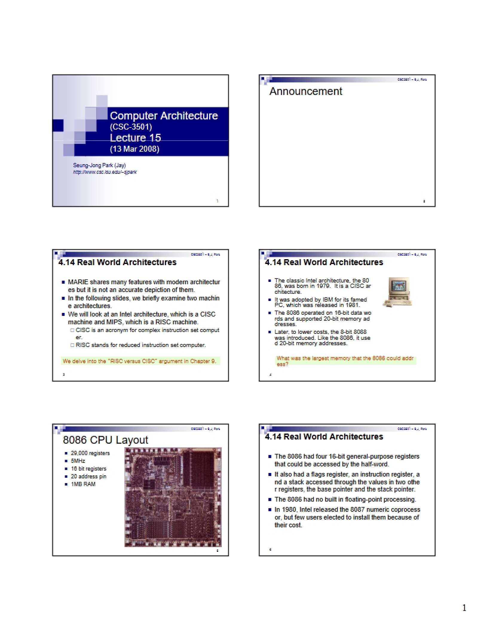 Computer Org Study Notes
