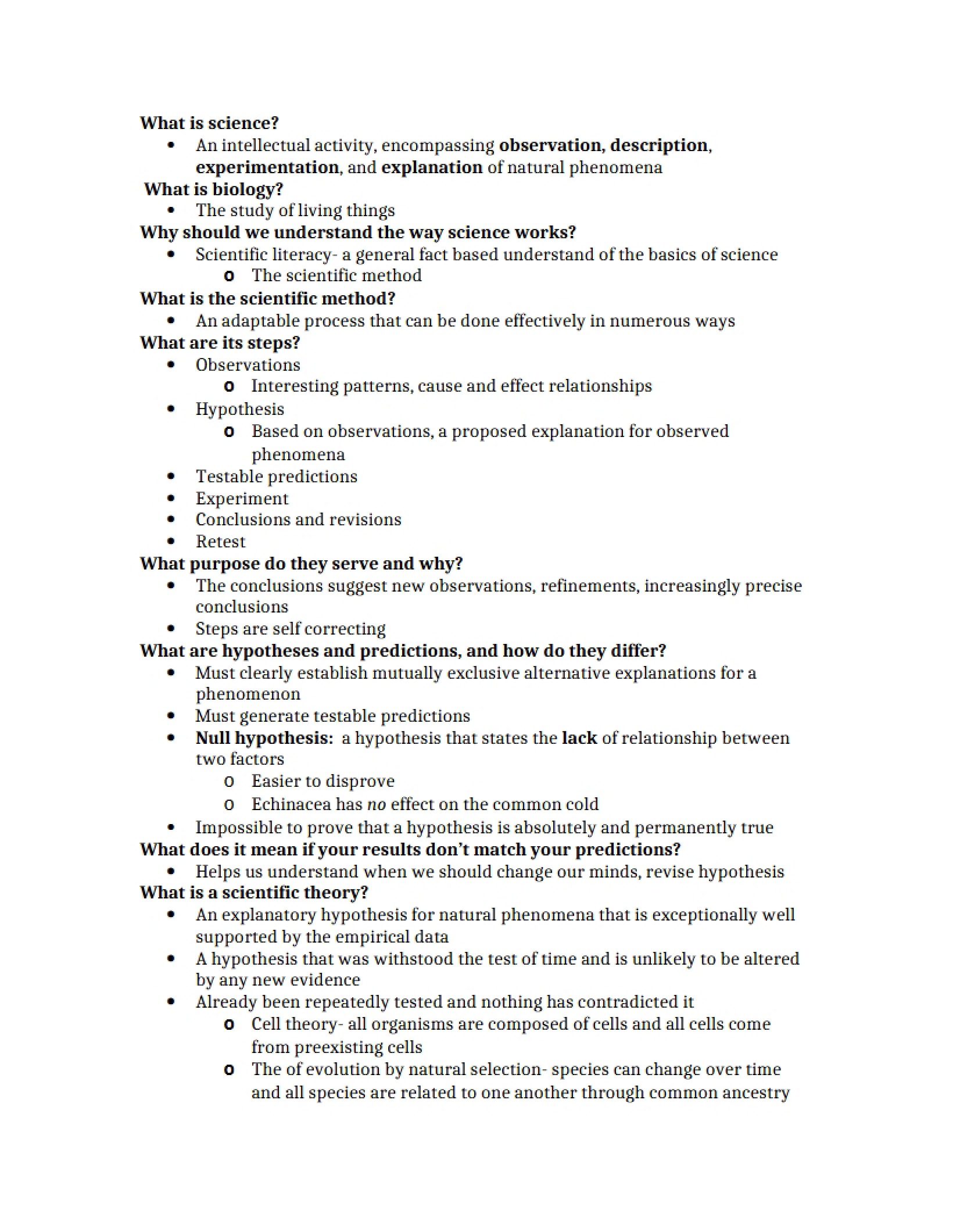 Notes on Biological Principles