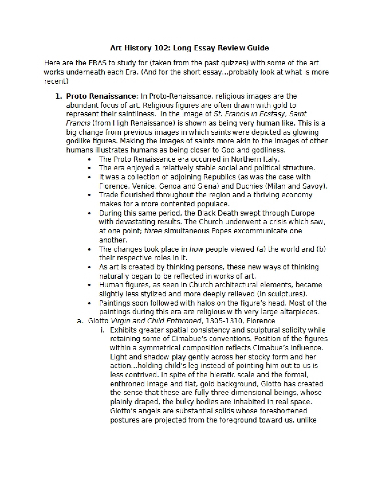 Guide for Long Essay Review