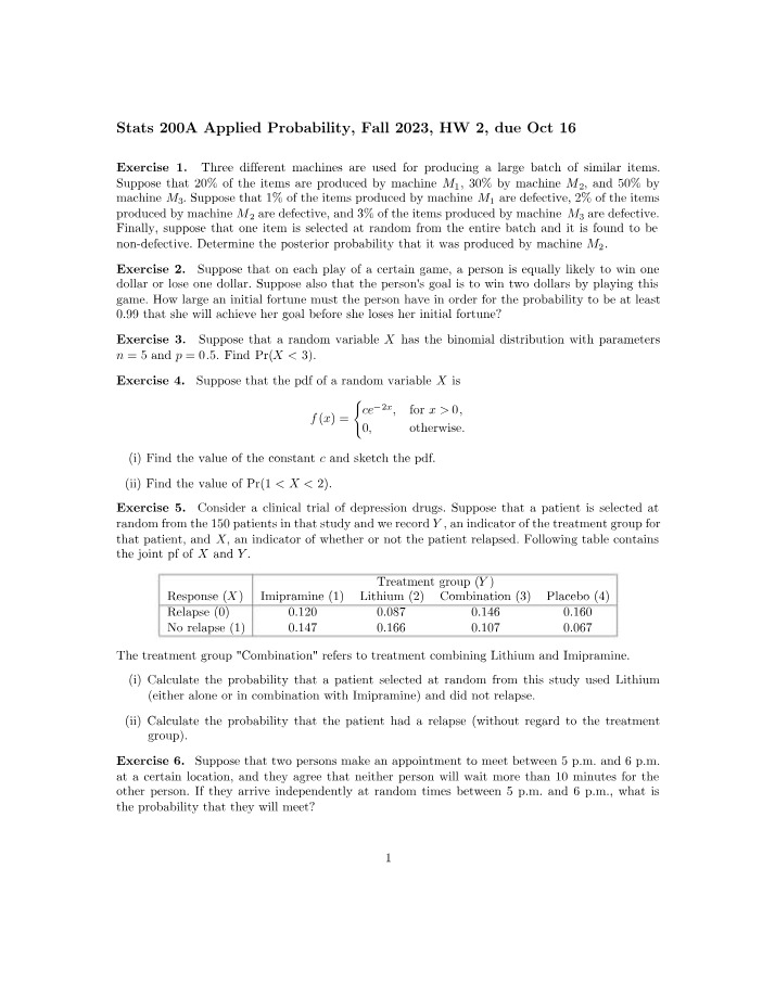 Practice Problems for Probability and Statistics