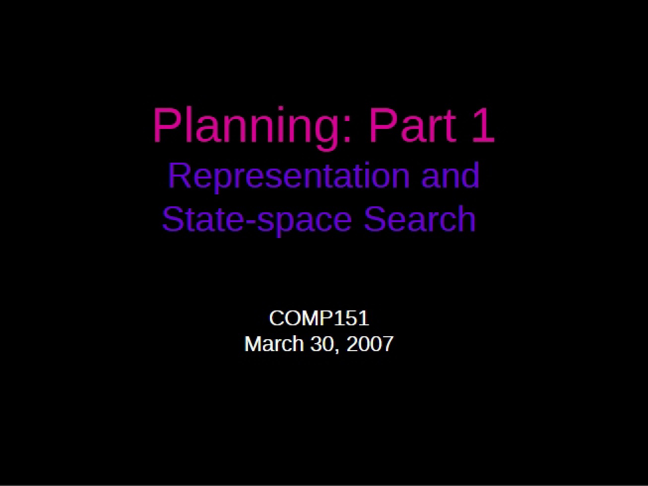 Search in State Space and Representation