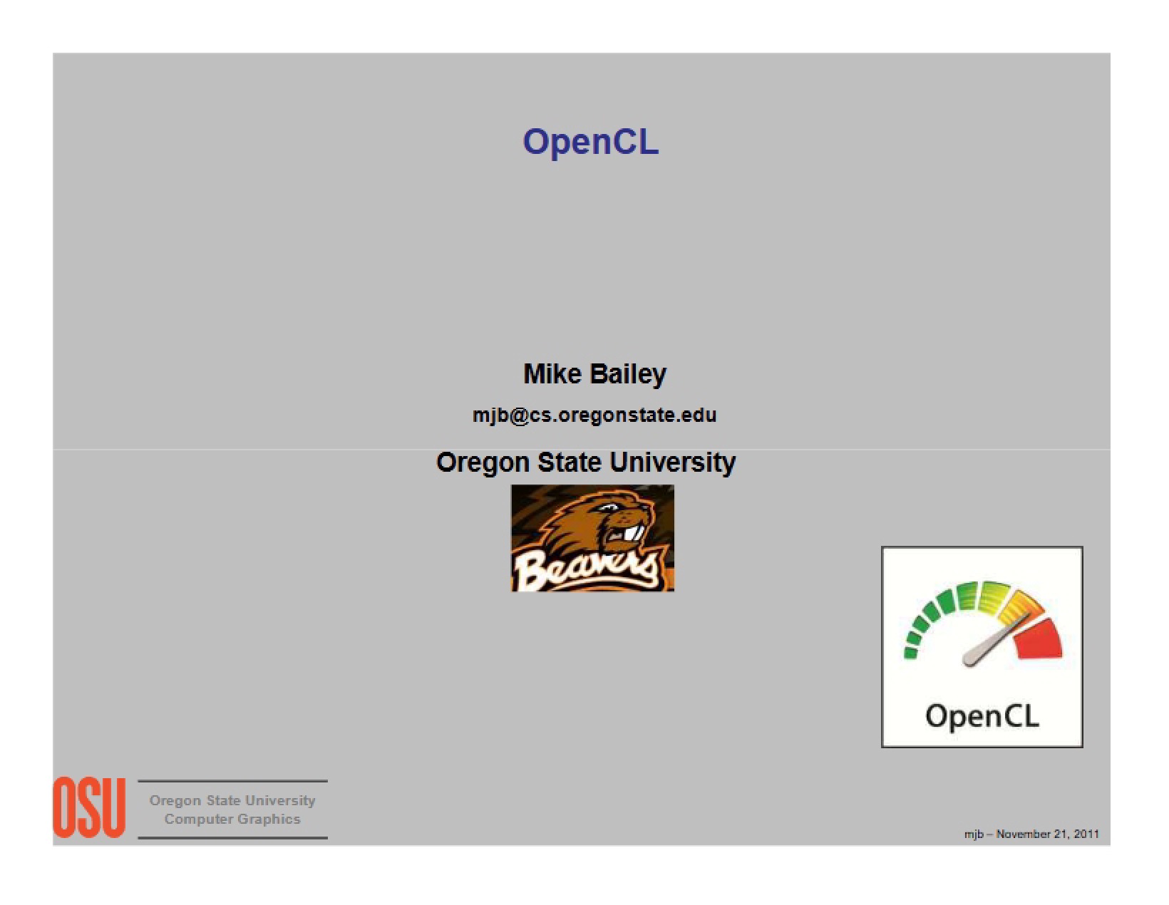 OpenCL Overview