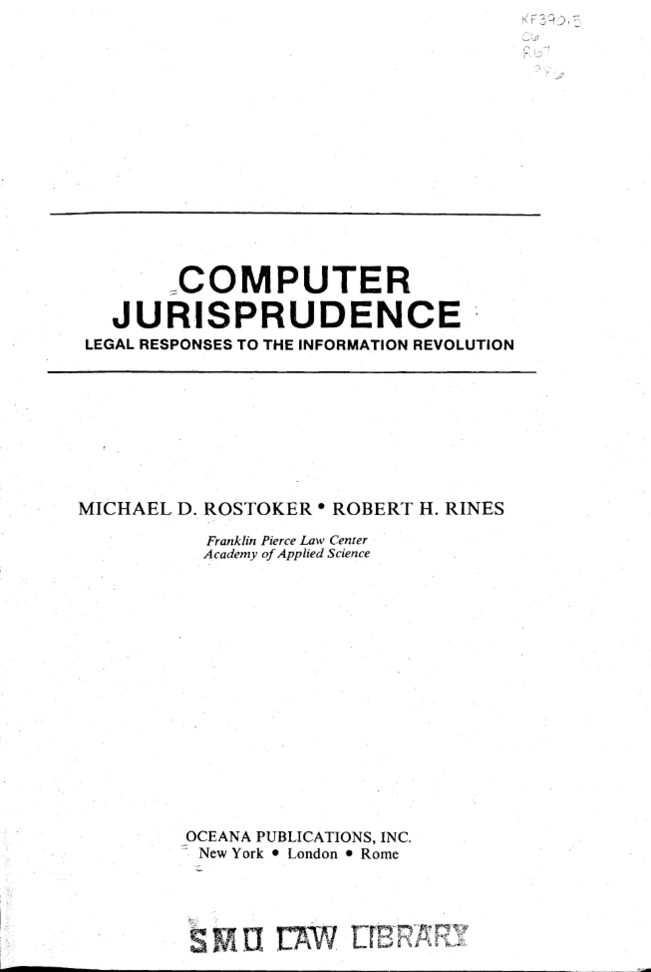 Jurisprudence of Computers