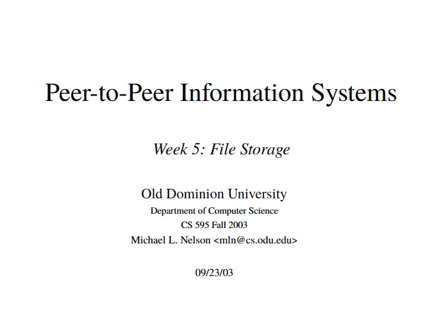 Information Systems using P2P