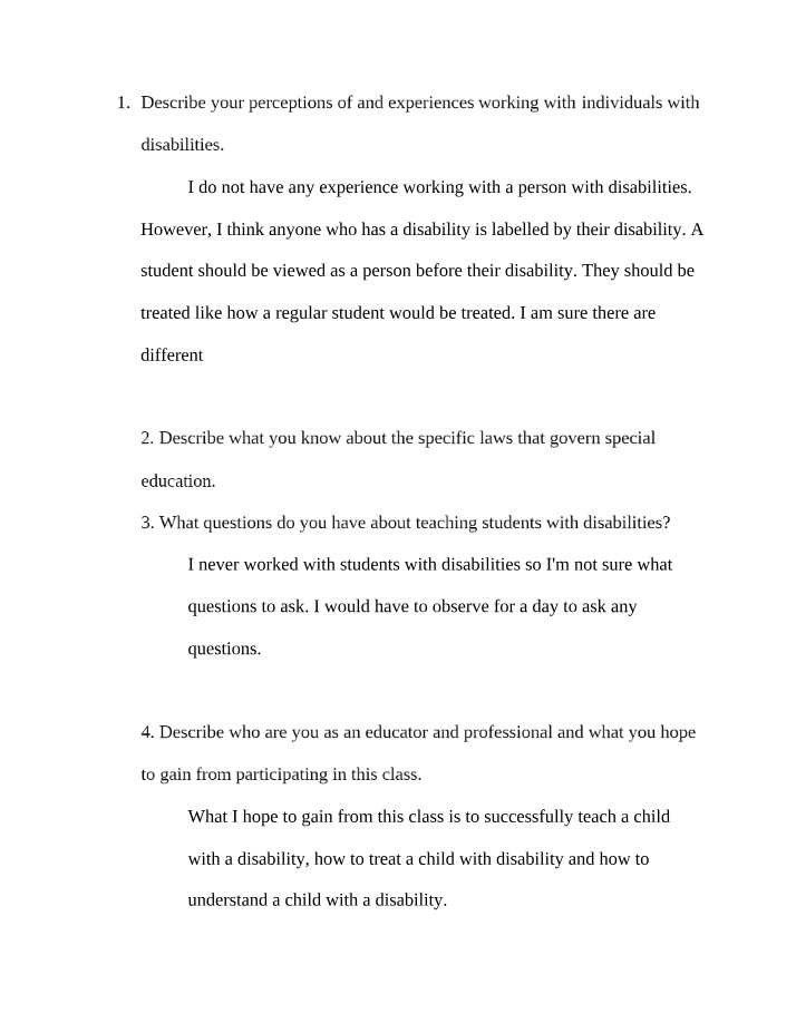 Working with Individuals with Disabilities