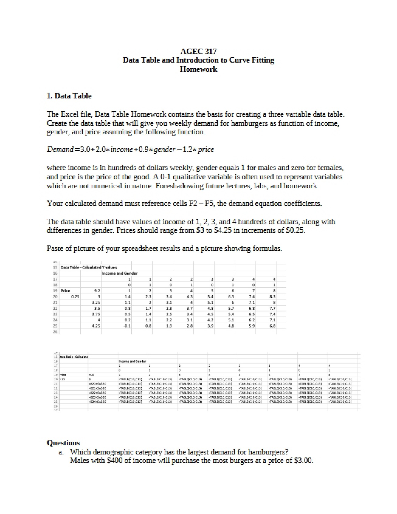 Instructions for the Data Table Homework