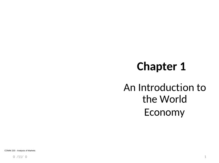 Chapter 13 Notes - Introduction to the World Economy