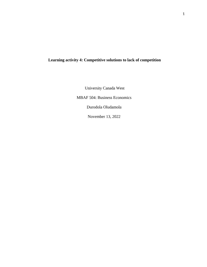 Addressing Lack of Competition in the Pharmaceutical Industry