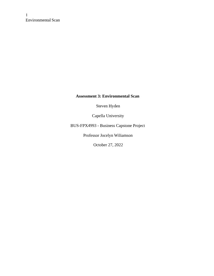 Environmental Scan - Assessment 3
