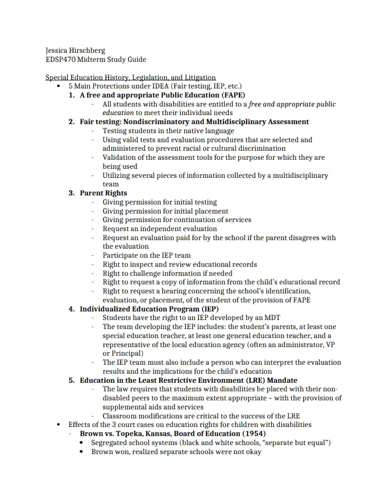 Guide for Midterm Studying