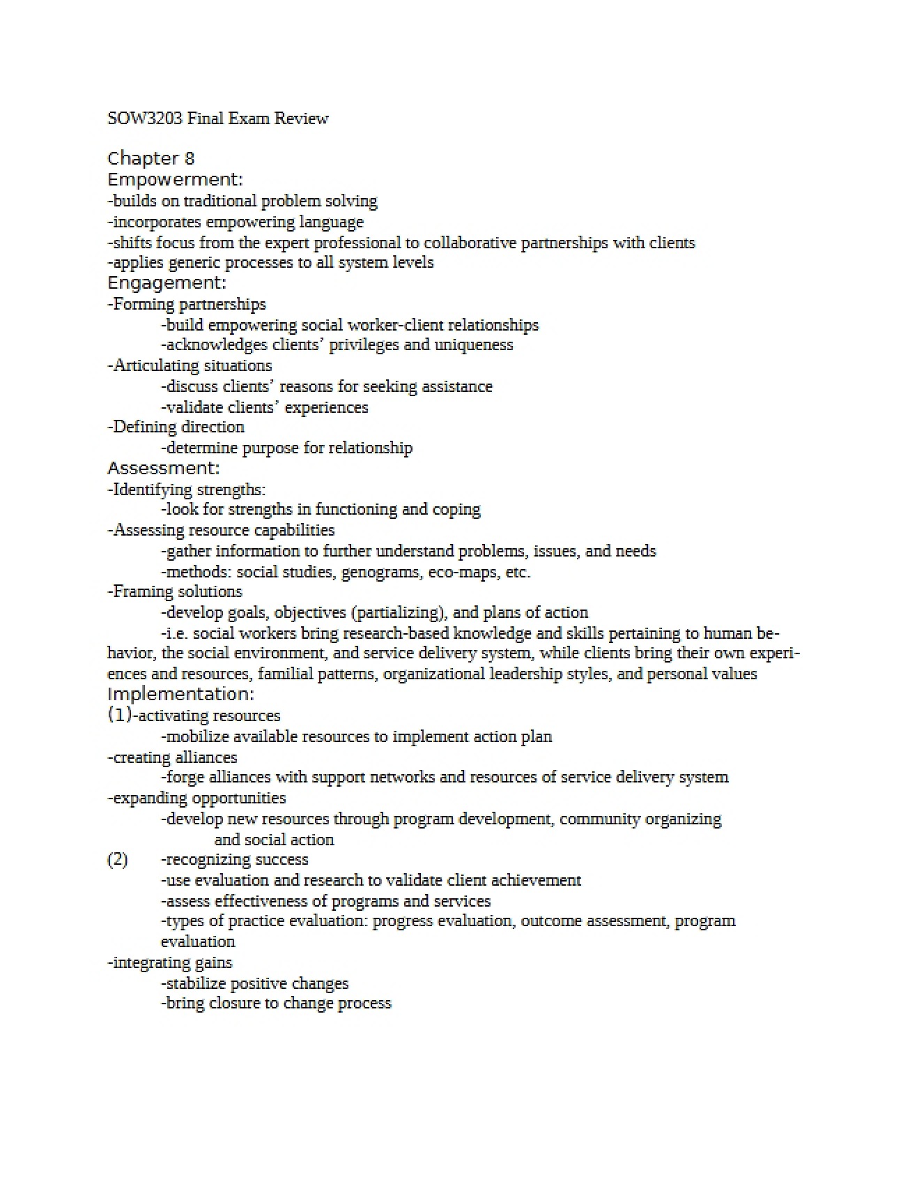 Review Guide for Unit One