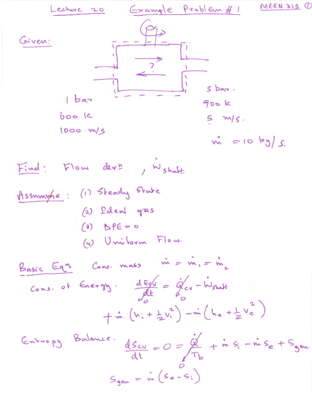Example Problems for Lecture 20