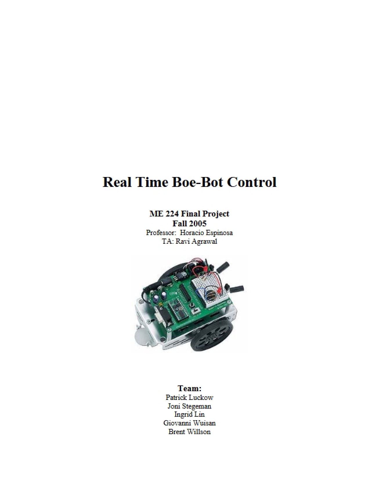 Boe-Bot Control in Real Time