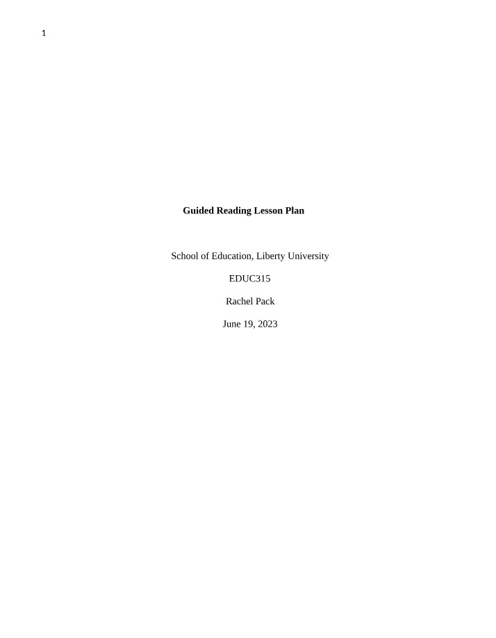 2nd Grade Guided Reading Lesson Plans