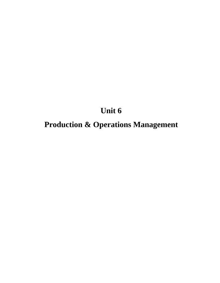 Strategies for Supply Chain Efficiency in Production & Operations Management