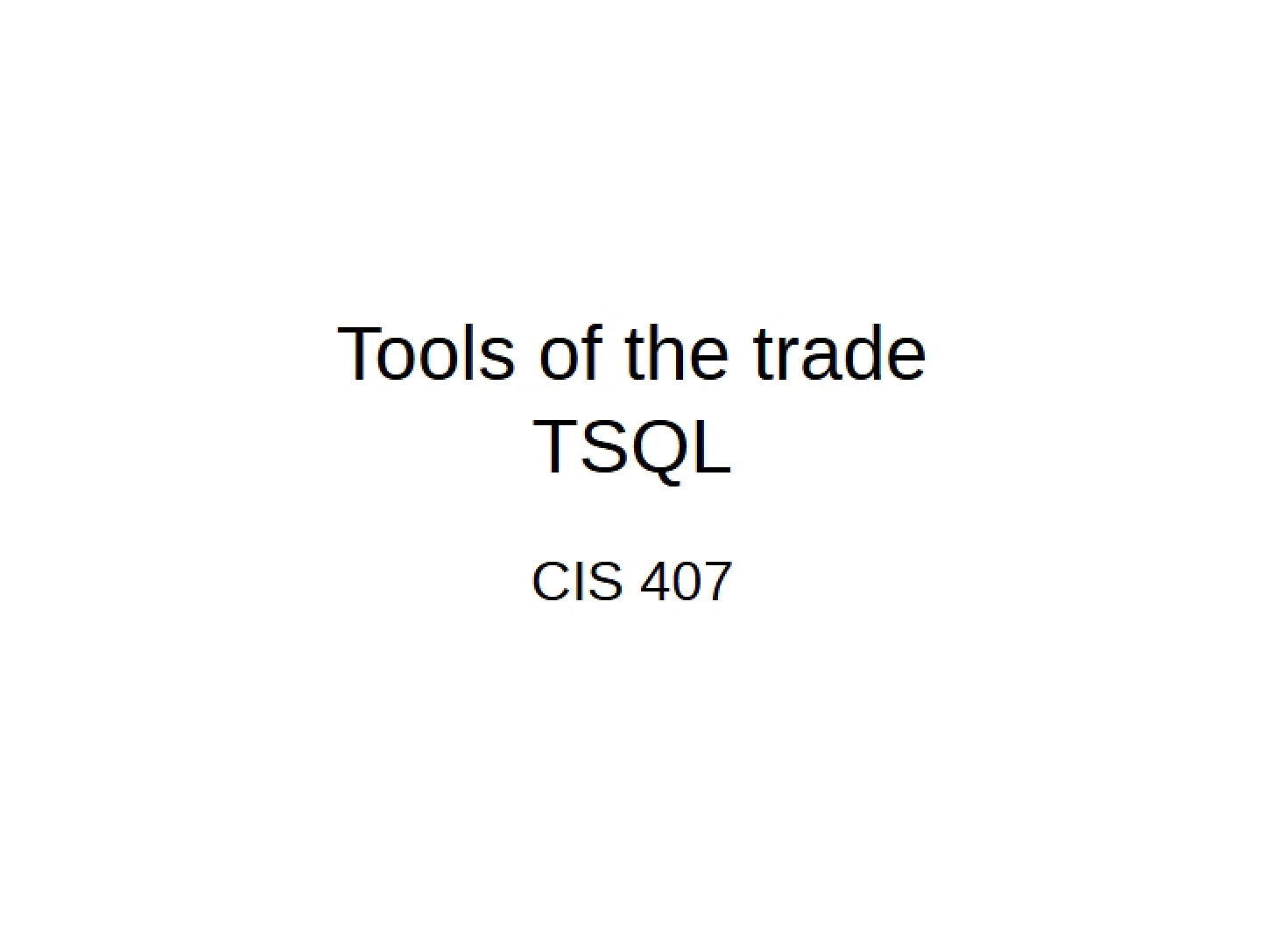 Tools for SQL Server