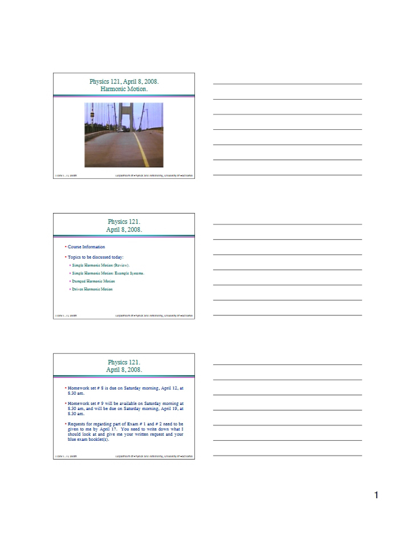 Harmonic Motion Notes (Lecture 21)