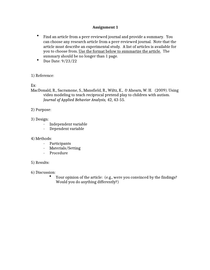 Introduction to Biology Assignment 1