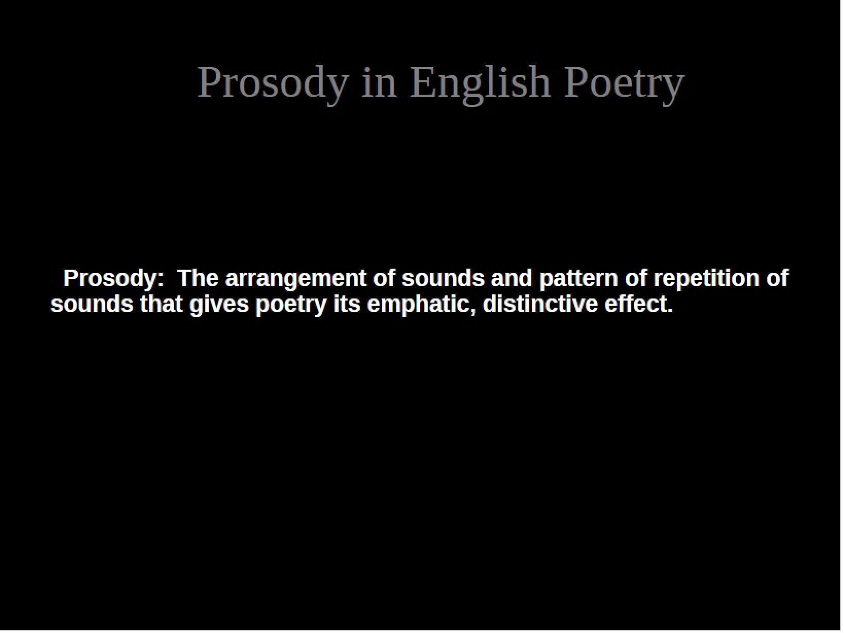 English Poetry Prosody