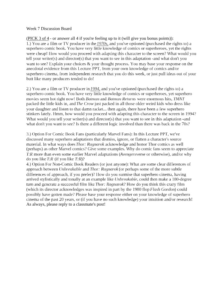 Discussion Board - Week 7