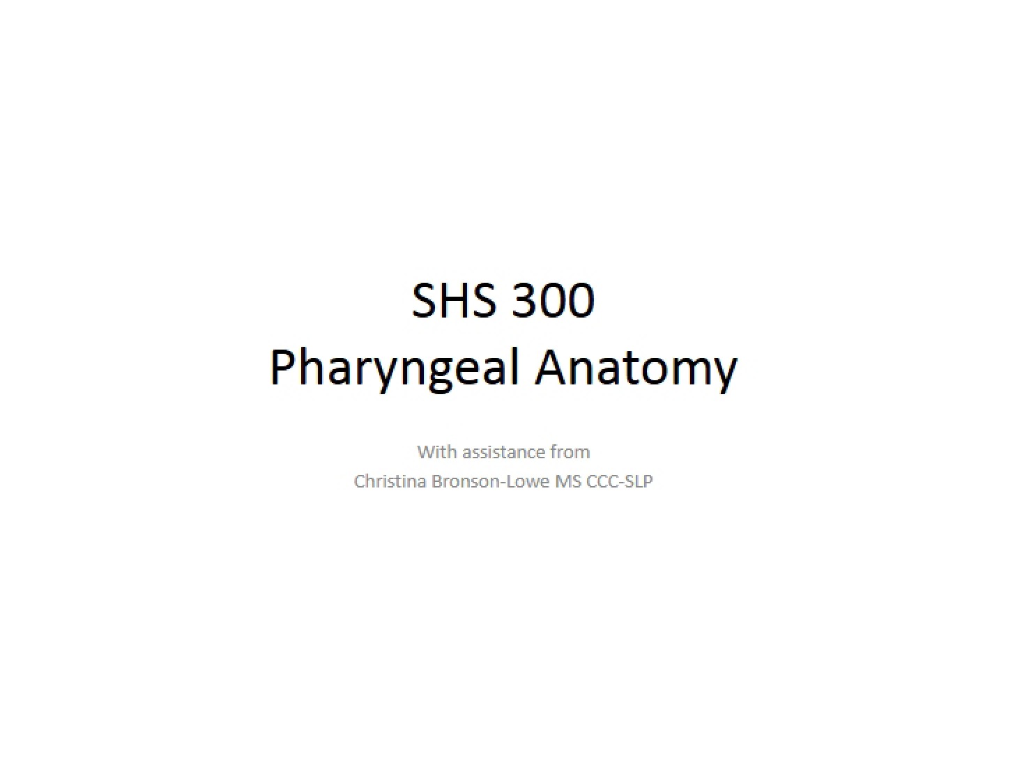 Anatomy of the Pharynx