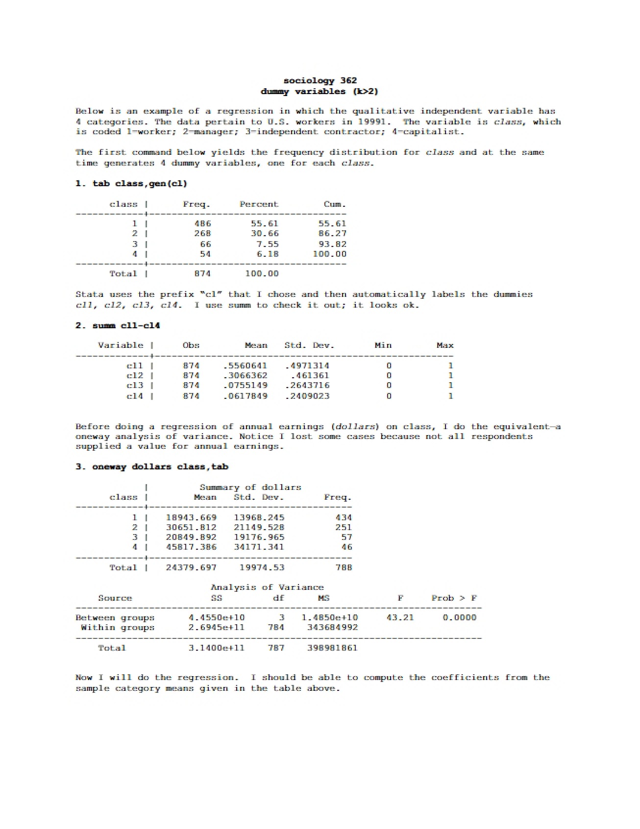 Variables for Dummies