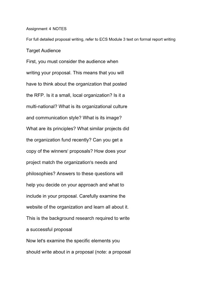 Steps, Elements, and Considerations for Writing a Winning Proposal