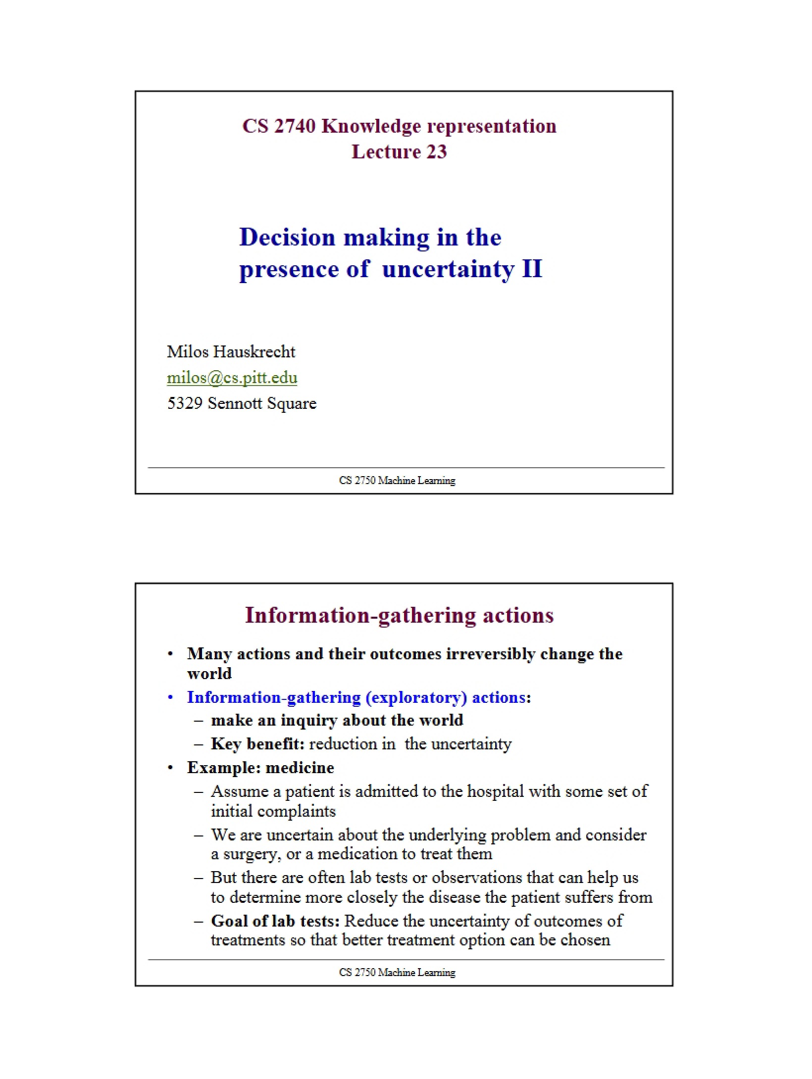 Uncertainty and Decision Making