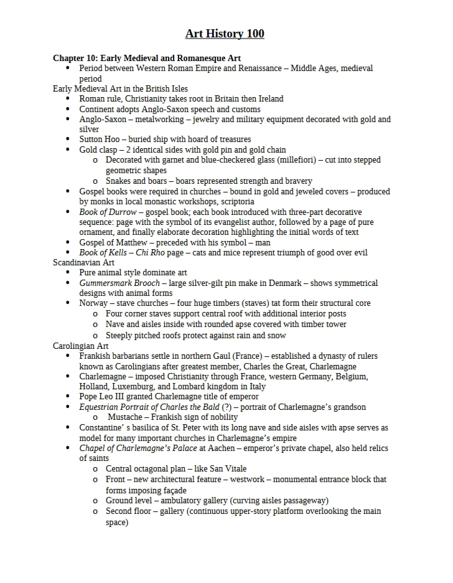 Early Medieval Period (Chapter 10)