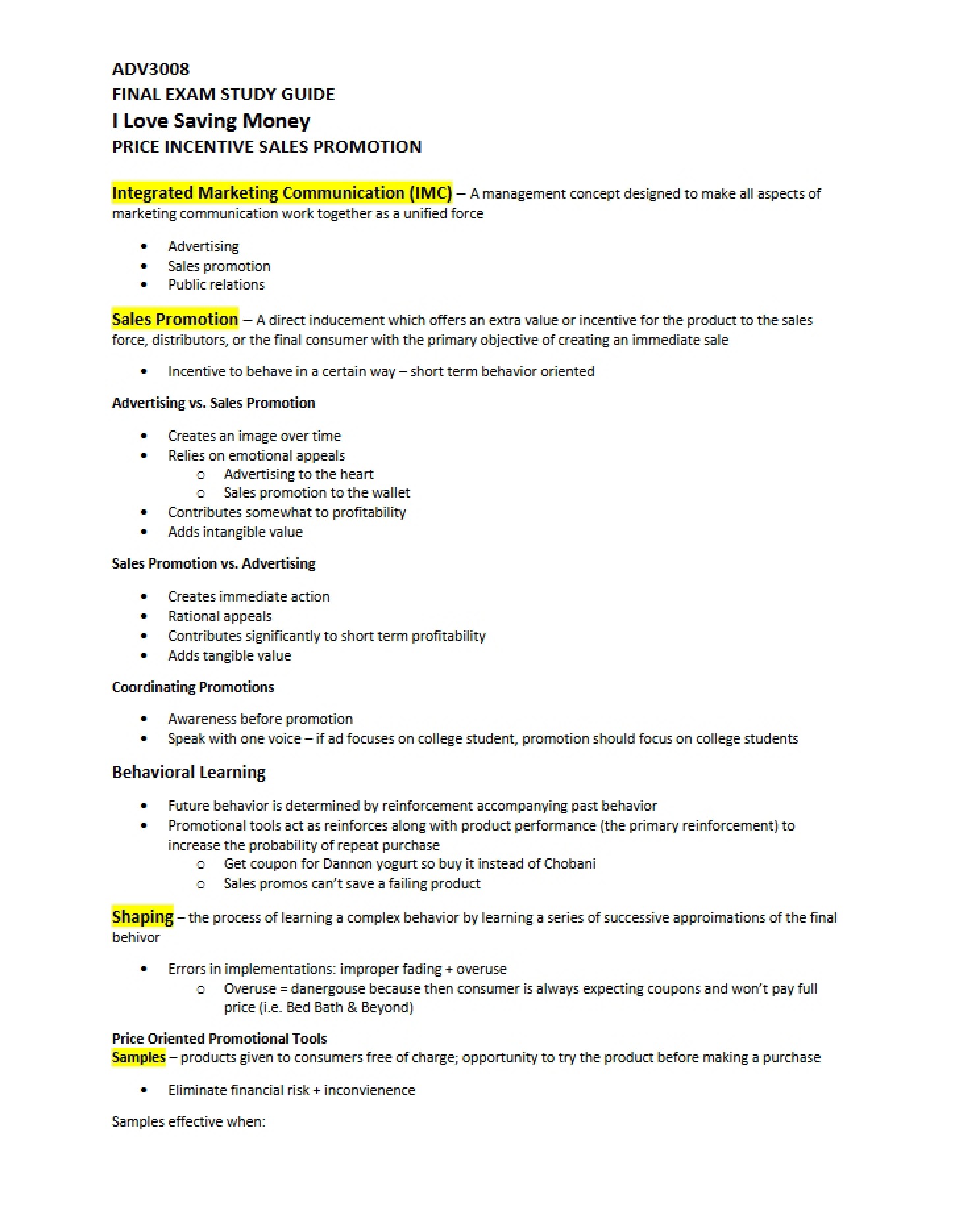 CULMINATING EVALUATION