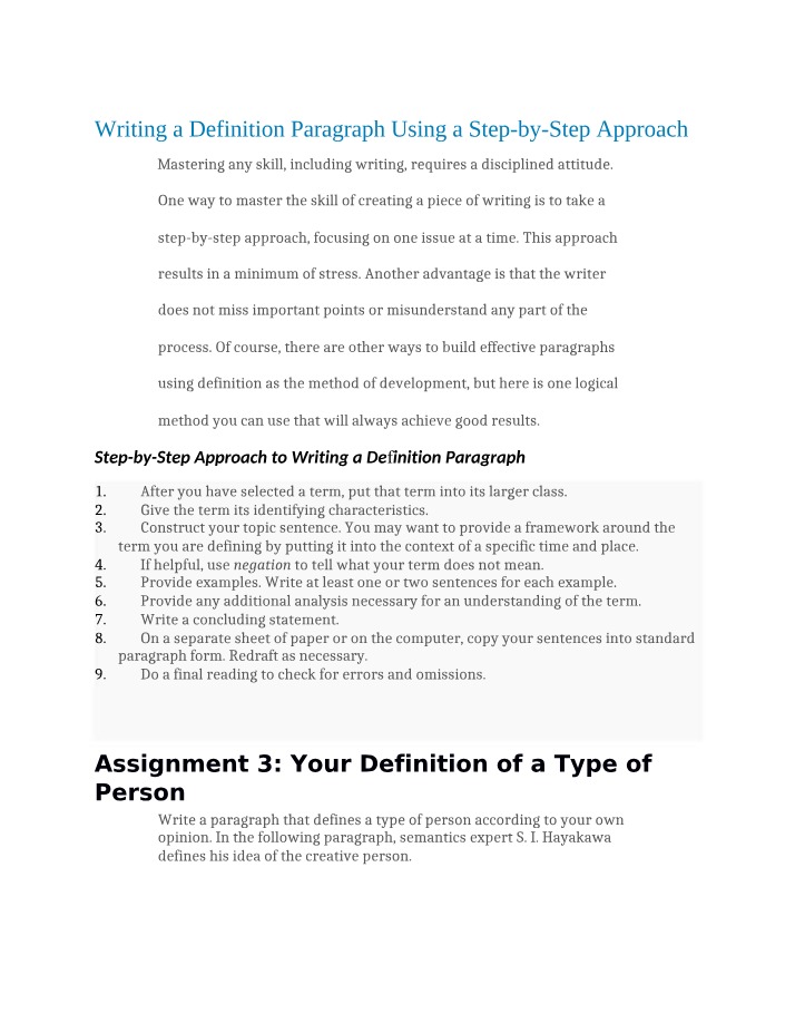A Step-by-Step Approach to Crafting Effective Definition Paragraphs