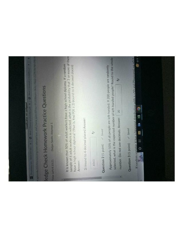 Practice Questions for Homework