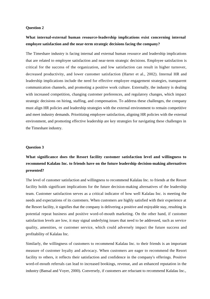 Strategic Decisions and Employee Satisfaction - Impact of Internal and External Factors