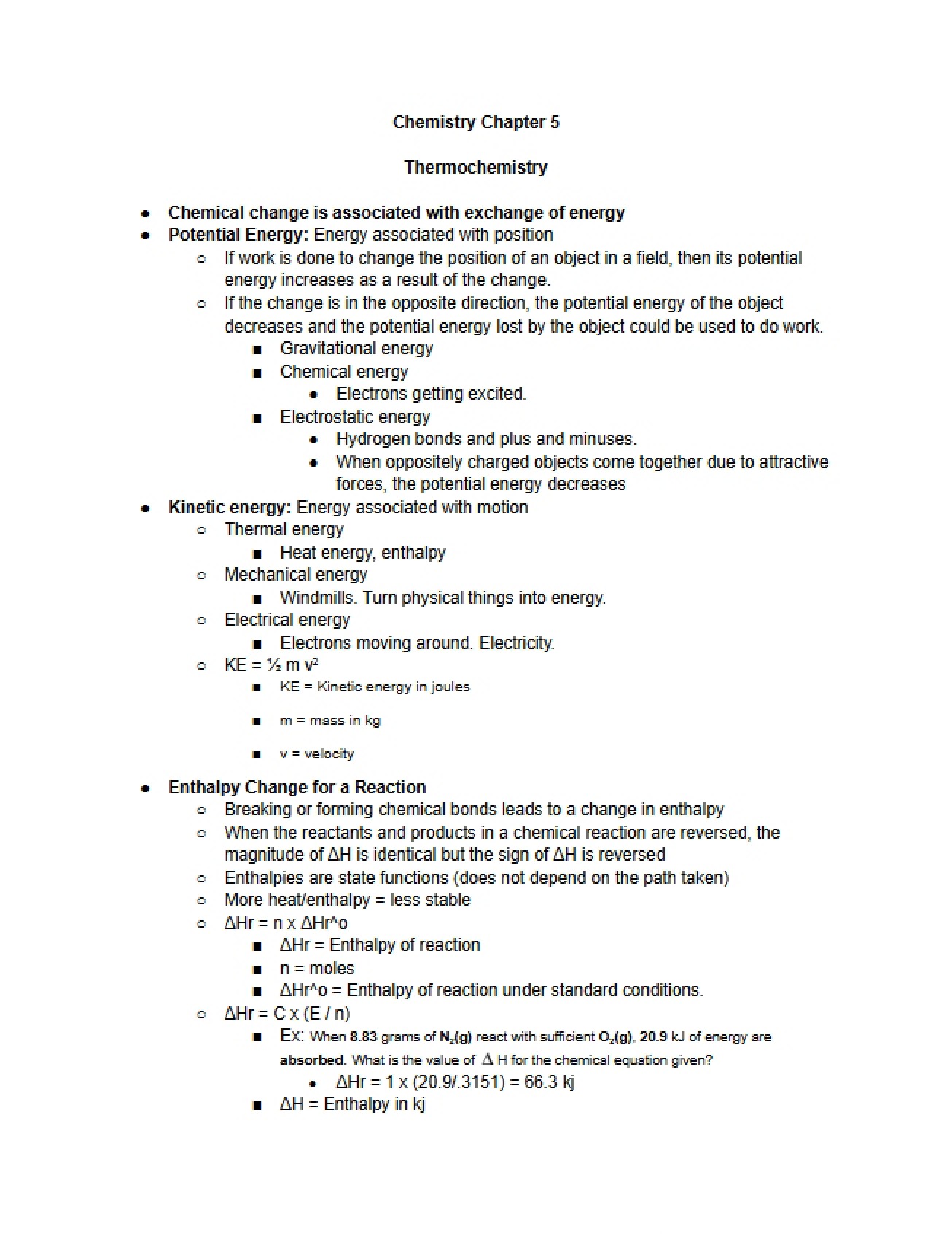 Fifth Chapter of Chemistry
