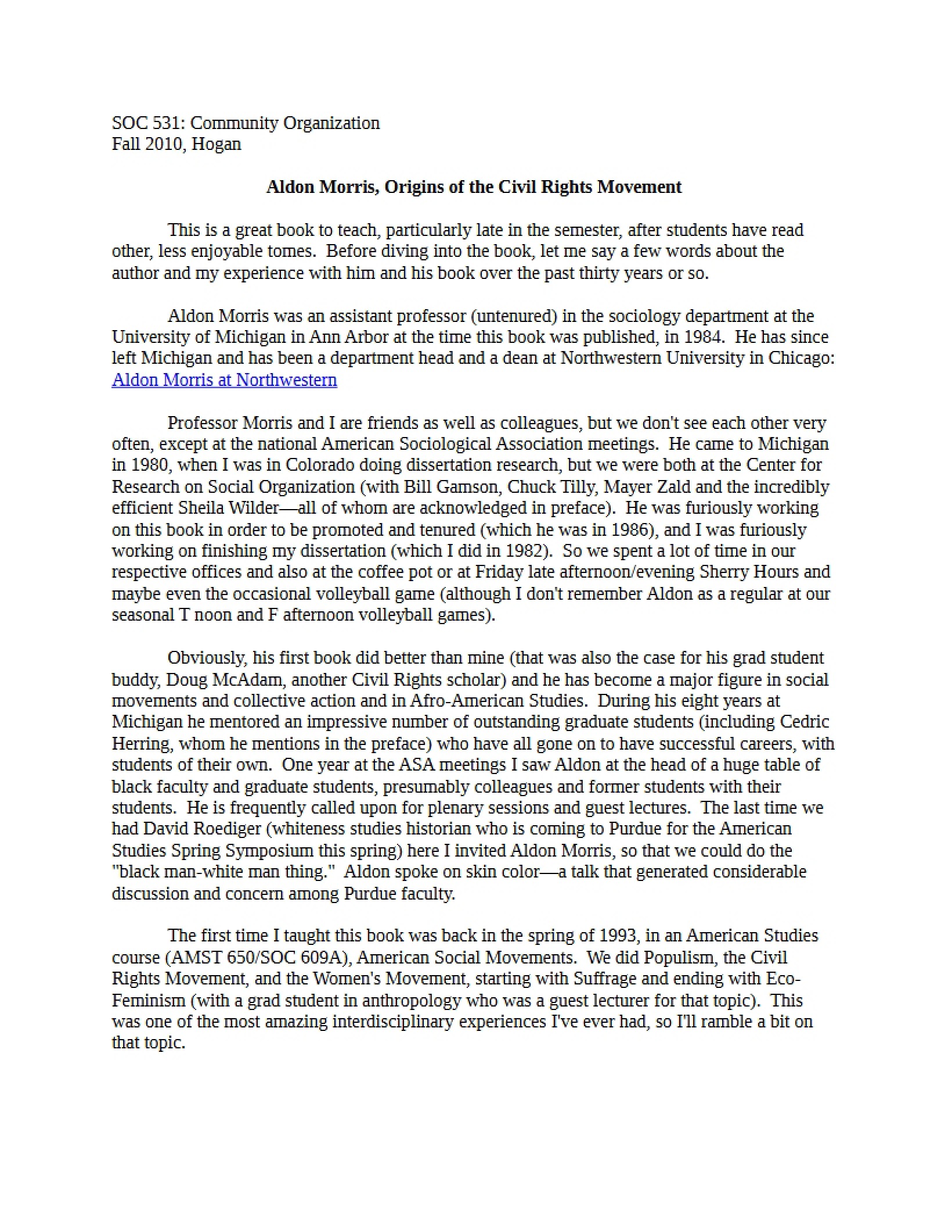 Origins of the Civil Rights Movement (Morris)