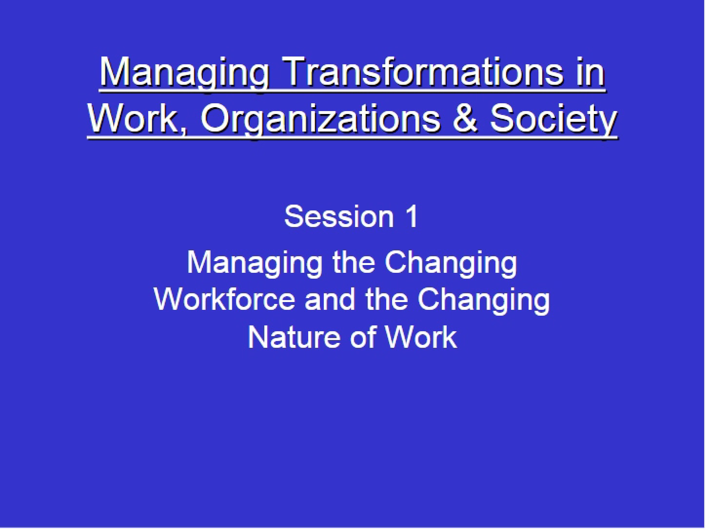 Transformation Management